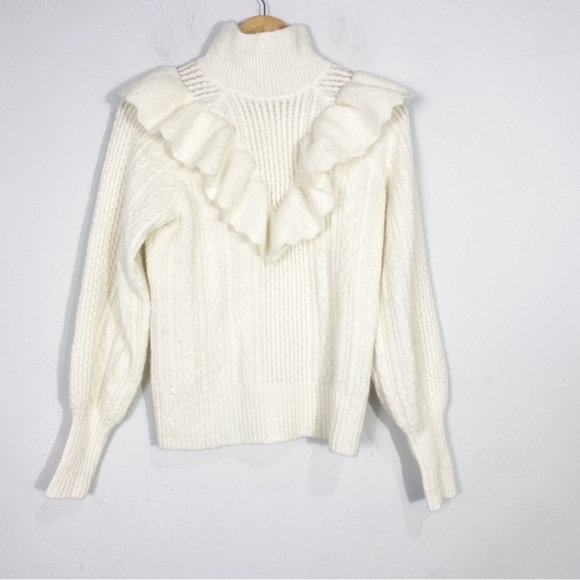 MADEWELL Cable Winslow Mockneck Pullover Sweater Alpaca NEW - Picture 8 of 16
